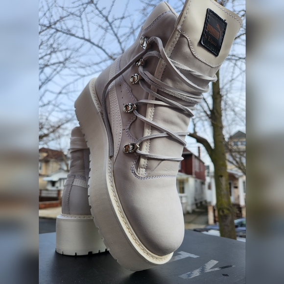 PUMA x FENty Rihanna LaceUp Combat Boots - White - Picture 2 of 12